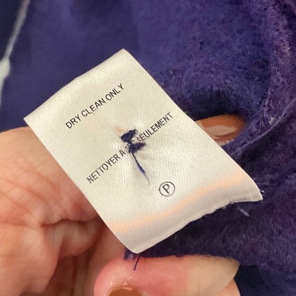 Linea Domani Jacket Cape 100% Boiled Wool High neck Deep Purple Pockets Sz S - Picture 14 of 16